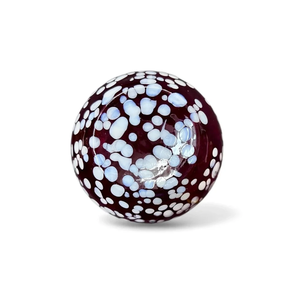 Hand Blown Red Swirl Glass Bud Vase Decorative Accent